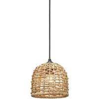 PR Home utomhushänglampa Cebu, Ø 17 cm, Lampakanay, stickpropp Cebu, Ljust trä, Trä, Lantlig / rustik