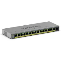 Netgear Easy Smart GS116EP - Switch - L3 - smart - 1 x 10/100/1000 + 15 x 10/100/1000 (PoE+) - skrivbordsmodell, väggmonterbar - PoE+ (180 W)
