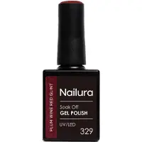 Nailura - Gel Polish 329 - Plum Wine Red Glint - 10 ml