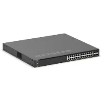 Netgear AV Line M4350-24X4V - Switch - L3 - Administrerad - 24 x 100/1000/2.5G/5G/10GBase-T (PoE+) + 4 x 1/10/25 Gigabit SFP28 - främre till bakre luftflöde - rackmonterbar - PoE+ (576 W)