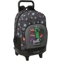 Safta Compact Extraible Minecraft Graffiti 33l 33x22x45 Cm Ryggsäck Med Hjul