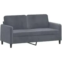 vidaXL Soffa 2-sits mörkgrå 140 cm sammet