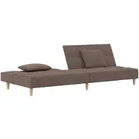 vidaXL 2-sitssoffa med säng, Dagbädd med ryggstöd, Gästsäng med ben för sovrum och vardagsrum, Modern, med två kuddar 375798
