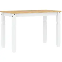 vidaXL Matbord Corona vit 112x60x75 cm av massivt furu, matbord, middagstablå, matmöbel, 4005716