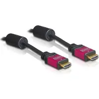 DeLOCK HDMI Anslutningskabel HDMI-A-kontakt, HDMI-A-kontakt 3.00 m Röd/Svart 57903 guldpläterad kontakt, med ferritkärna HDMI-kabel