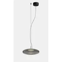 LEDS-C4 Glas pendellampa Plat, dimbar, Aluminium / grå / zink, Vardagsrum / matsal, Glas, Pendellampa