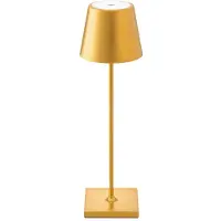Sigor Nuindie LED uppladdningsbar bordslampa, USB-C, guld, IP54, dimbar Nuindie,, Mässing / guld, Vardagsrum / matsal, Aluminium / grå / zink, Modern