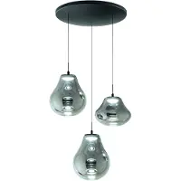 FABAS LUCE Glas pendellampa Deva, dimbar, Aluminium / grå / zink, Vardagsrum / matsal, Glas, Modern, Pendellampa