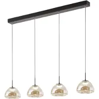 FABAS LUCE Pendellampa Lucille, dimbar, Svart, Vardagsrum / matsal, Glas