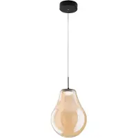 FABAS LUCE Pendellampa Noa, dimbar, Creme / bärnsten, Vardagsrum / matsal, Glas, Modern