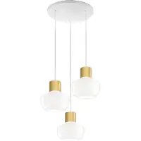 FABAS LUCE Glas pendellampa Kino, dimbar, Vitt / opal, Vardagsrum / matsal, Glas, Pendellampa