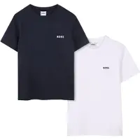 BOSS T-shirt - 2-pack - Marinblå/Vit - - 10 år (140) - T-shirt