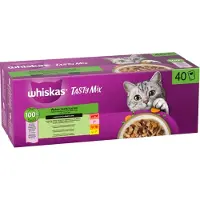 Whiskas Tasty Mix våtfoder för katt Kockens val i sås 40 x 85 g