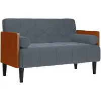 vidaXL Loveseat soffa med dynor mörkgrå 110 cm sammet