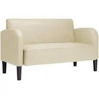 vidaXL Loveseat soffa gräddvit 110 cm konstläder