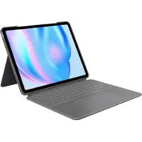 Logitech Combo Touch - Tangentbord och foliefodral - med pekdyna - bakgrundsbelyst - Apple Smart connector - QWERTY - USA, internationellt - oxford-grå - för Apple 13-inch iPad Air (M2, M3)