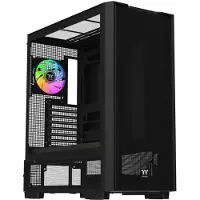 Thermaltake S380 TG ARGB Black Midi-Tower Datorchassi Svart Sidofönster, Integrerad belysning, 2 Förinstallerade LED-fläktar