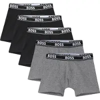 BOSS Boxershorts - 5-pack - Svart/Gråmelerad - - 14 år (164) - Boxershorts