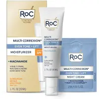Roc Multi Correxion 5 i 1 Anti-Aging Dagkräm för Kvinnor och Män, SPF 30 & Sheasmör (1,7 oz) med Nattkrämspaket