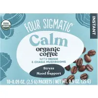 Four Sigmatic , Instant Organisk Kaffe med Ashwagandha & Eleuthero Adaptogener, Balans, Medium Roast, 10 Paket, 0.09 oz (2.5 g) Varje