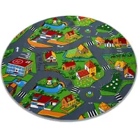 Rugsx Matta runda LITTLE VILLAGE cirkel 100 cm