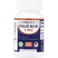 Vitamatic , Folsyra, 5 mg, 120 Vegetariska tabletter