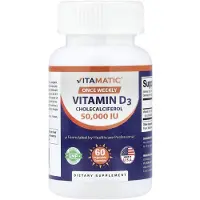 Vitamatic , Vitamin D3, 50 000 IU, 60 Vegetable Capsules