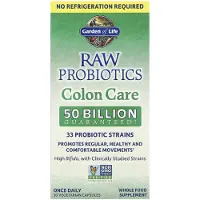 Garden of life , RAW Probiotika, Colon Care, 30 Vegetariska Kapslar