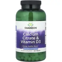 Swanson Health , Kalcium Citrat & Vitamin D3, 250 Tabletter
