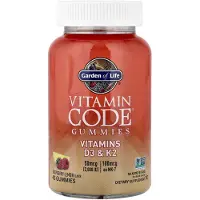 Garden of life , Vitamin Code Gummies, Vitaminer D3 & K2, Raspberry Lemon, 45 Gummies