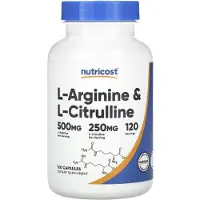 Nutricost , L-Arginin & L-Citrullin, 120 kapslar