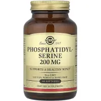 Solgar , Fosfatidylserin, 200 mg, 60 mjuka kapslar