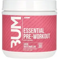 Raw , Bum, Väsentlig Pre-Workout, Sour Vattenmelon, 14.29 oz (405 g)