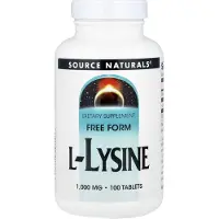 Source naturals , L-Lysin, 1 000 mg, 100 Tabletter