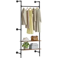 SoBuy Väggmonterad klädhängare svart 92x48x220 cm