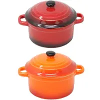 Excellent Housewares Excellent Houseware Kokilka i porslin med lock, ugnsfast ugnsbakad 300 ml