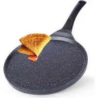 SuperMerchantEU Orion GRANDE 26 cm gjutjärnspanna för pannkakor med granitnon-stick-beläggning