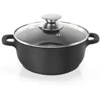 Orion GRANDE 20 cm Gjutjärnsgryta med lock och Granit Non-Stick-beläggning (2,3 L)