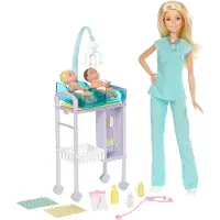 Barbie Docka Baby Läkare Lekset med Två Patienter