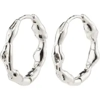 Pilgrim Zion Organic Shaped Medium Hoops Silver-Plated