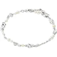 Pilgrim Armband silver / pärlvit