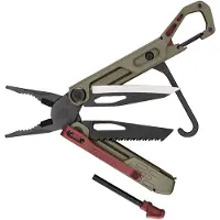 Gerber Stakeout Spark 1070226, Black Oxide Stainless Steel, Red/Coyote Brown, multi-tool