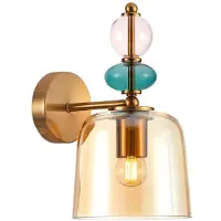 ITALUX Vägglampa Namos WL-27092A-MC-BRO modern i metall och glas 1x40W E27 guld/flerfärgad