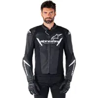 Alpinestars Faster V3 Kombijacka I Läder Svart/Vit 50 Herrar sort