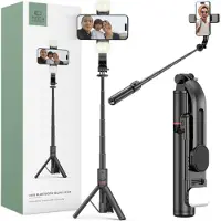 Tech-Protect Selfiestång L05S Bluetooth stativ & LED-belysning svart