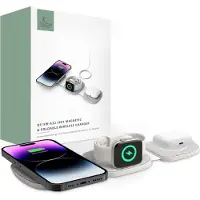 Tech-Protect QI15W-A32 3-i-1 vikbar magnetisk trådlös laddare - kompatibel med MagSafe - grå
