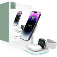Tech-Protect Wireless Charger QI15W-A27 3in1 Magnetic MagSafe Wireless Charger White
