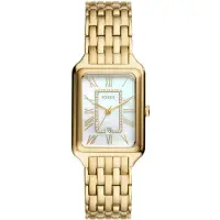Fossil Damer's Raquel Fyrkantig Kvarts Klocka - 26mm Rostfritt Stålboett & Kristallglas ES5220 beige