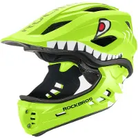 RockBros cykelhjälm TT-32004 Shark barn med avtagbar hakdel storlek M (54-58) - grön
