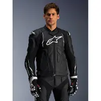 Alpinestars Dusk läderjacka Svart/Vit 54 Herrar sort